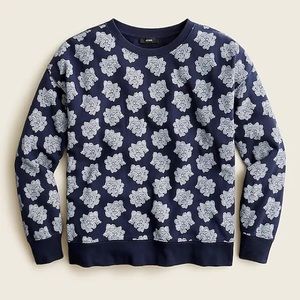 J. Crew University Terry Crewneck Sweatshirt In Paisley Bunch